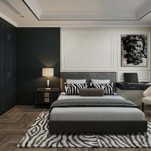 اتاق خواب نئوکلاسیک مدرن سفید مشکی