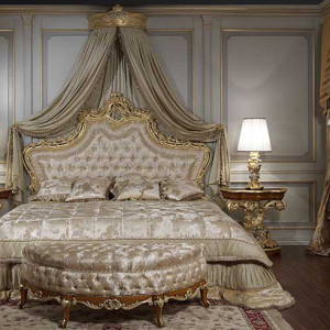 اتاق خواب کلاسیک سلطنتی طوسی کرم لاکچری