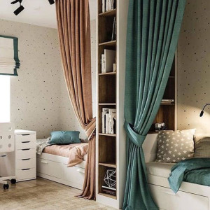 اتاق خواب مشترک بین خواهر و برادر نوجوان