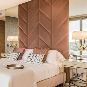 اتاق خواب مدرن صورتی سفید