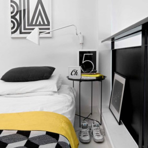 اتاق خواب پسرانه جوان و نوجوان مشکی زرد مدرن