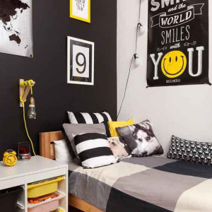 اتاق خواب پسرانه نوجوان مشکی زرد