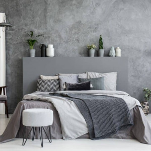 اتاق خواب طوسی و سفید مدرن