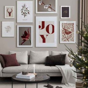 دکوراسیون طوسی و کرم و زرشکی نشیمن مدرن