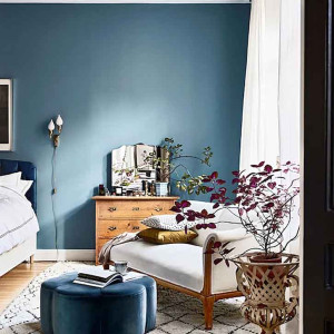 رنگ اتاق خواب آبی و سفید