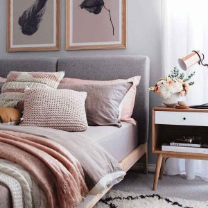 رنگ اتاق خواب طوسی و کرم