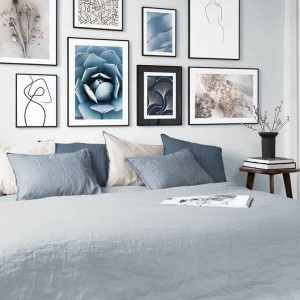 رنگ اتاق خواب آبی و طوسی