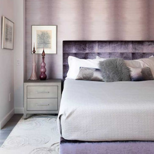 رنگ اتاق خواب بنفش و طوسی