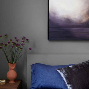 رنگ اتاق خواب طوسی و آبی