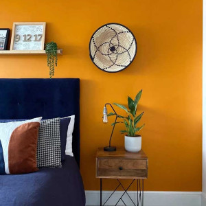 رنگ اتاق خواب زرد و سرمه ای