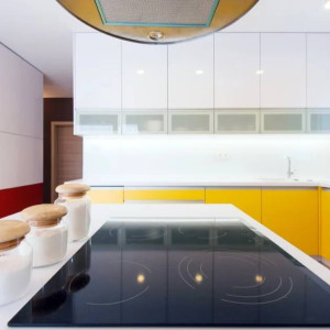 کابینت زرد و سفید ام دی اف