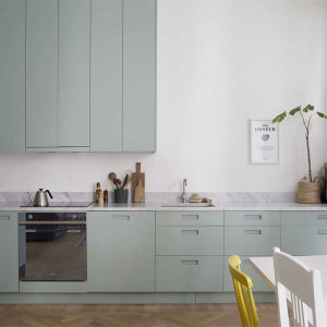 کابینت سبز روشن ام دی اف مات در آشپزخانه مدرن