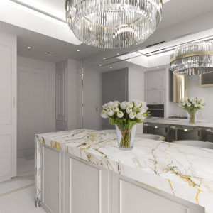 کابینت نئوکلاسیک سفید ام دی اف مات