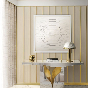 دکوراسیون سفید طلایی امروزی