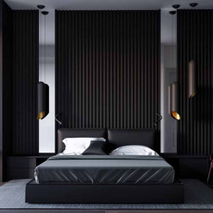 دکوراسیون مشکی طوسی اتاق خواب مدرن