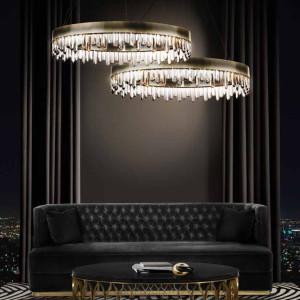 دکوراسیون مشکی و طلایی نشیمن لوکس