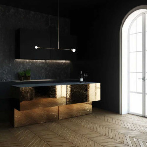 دکوراسیون مشکی طلایی آشپزخانه