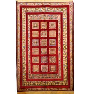 گلیم فرش دستبافت دو متری طرح خشتی کد AA39